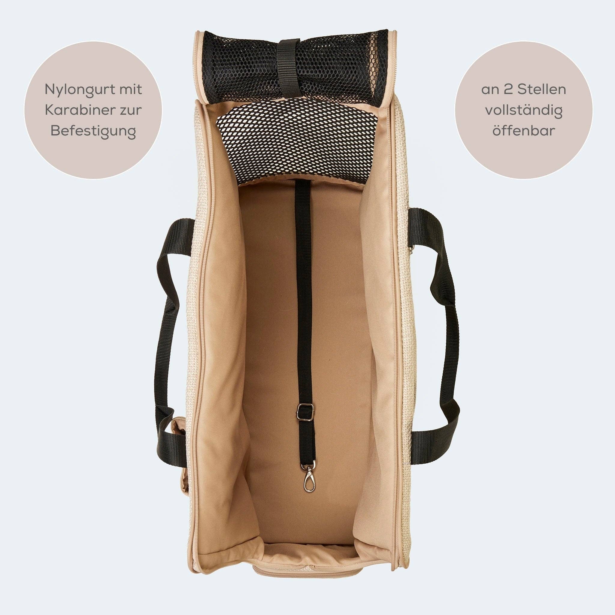 Flugtasche für Dackel und kleine Hunde mit orthopädischer Matratze