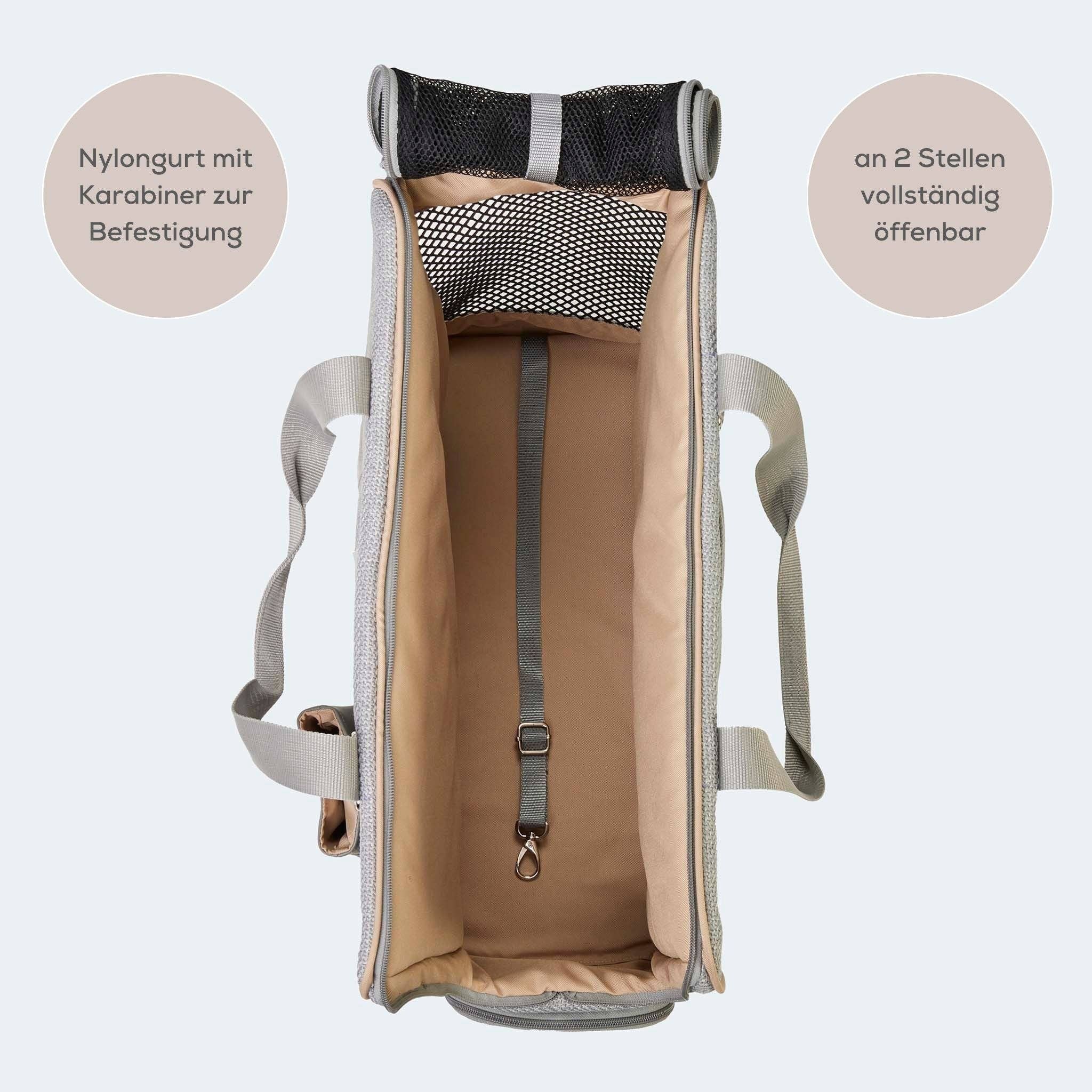 Flugtasche für Dackel und kleine Hunde mit orthopädischer Matratze