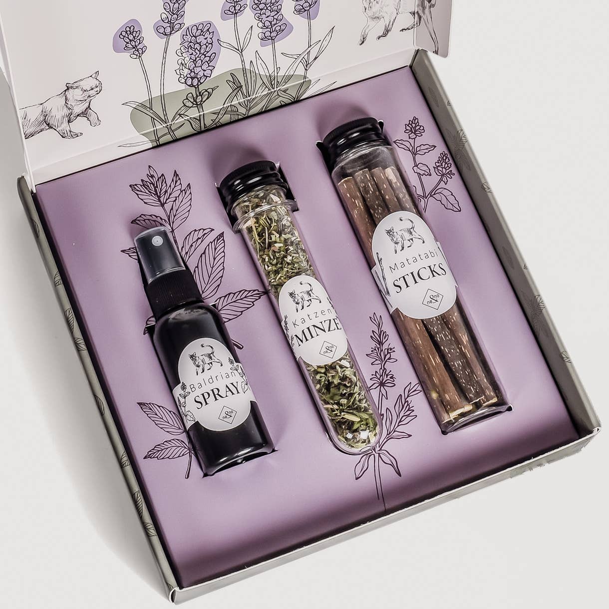 Katzenkräuter Mix - 3er Set - in edler Geschenkbox