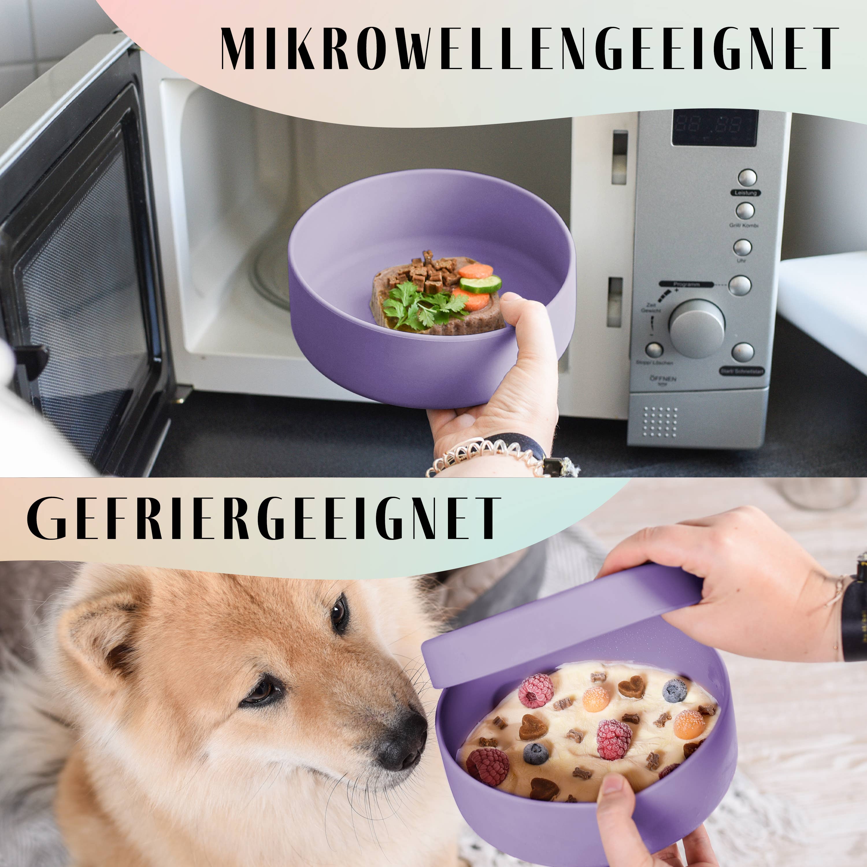 Silikon-Futternapf mit Deckel für Hunde & Katzen