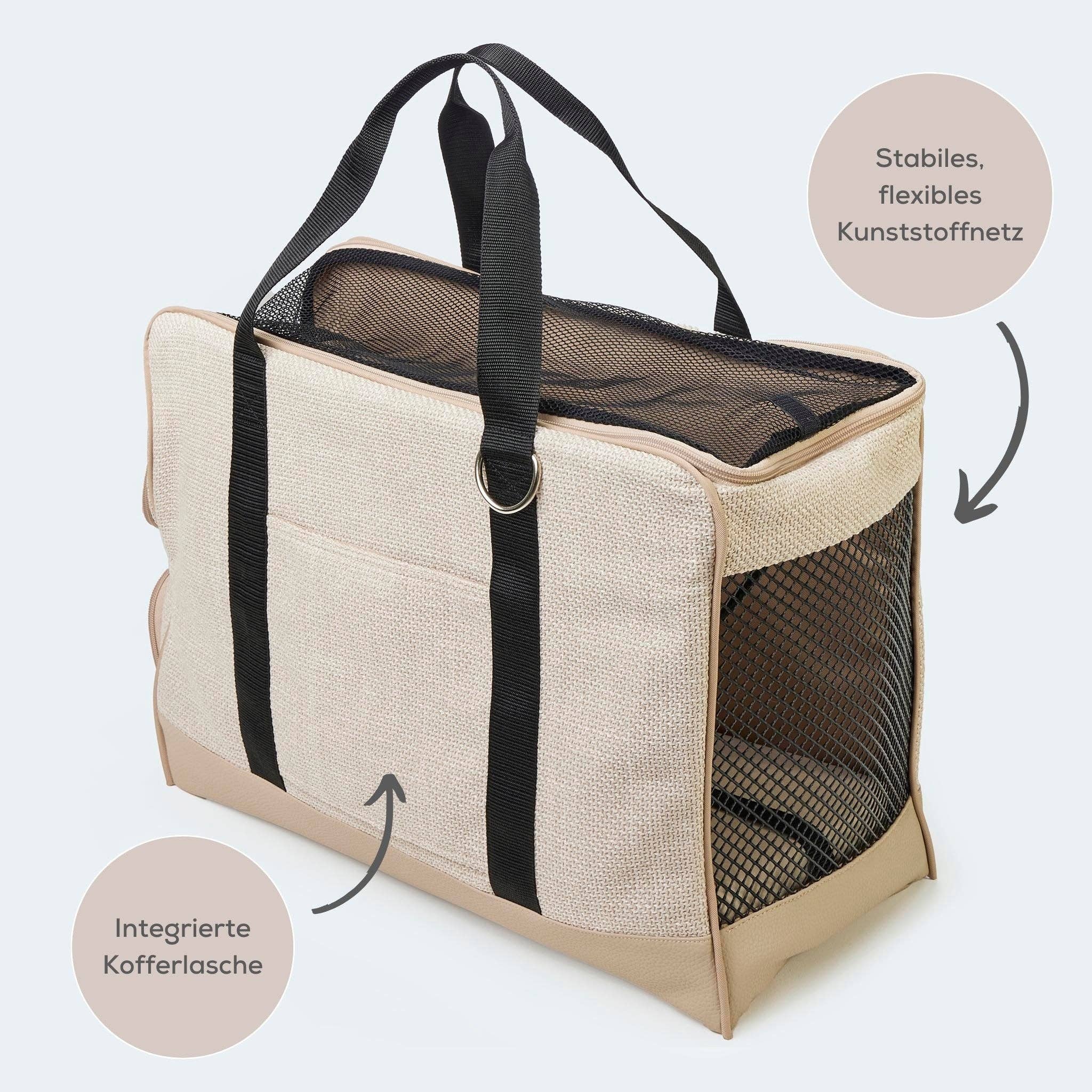 Flugtasche für Dackel und kleine Hunde mit orthopädischer Matratze