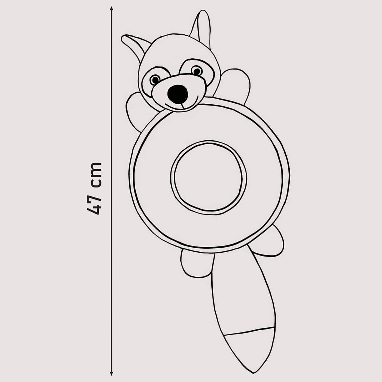 Hundespielzeug Waschbär - quietscht und raschelt