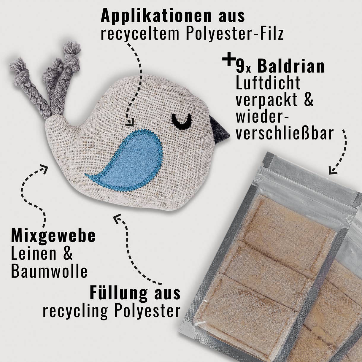 Katzenspielzeug mit Baldrian -3er Set- inkl. Refill