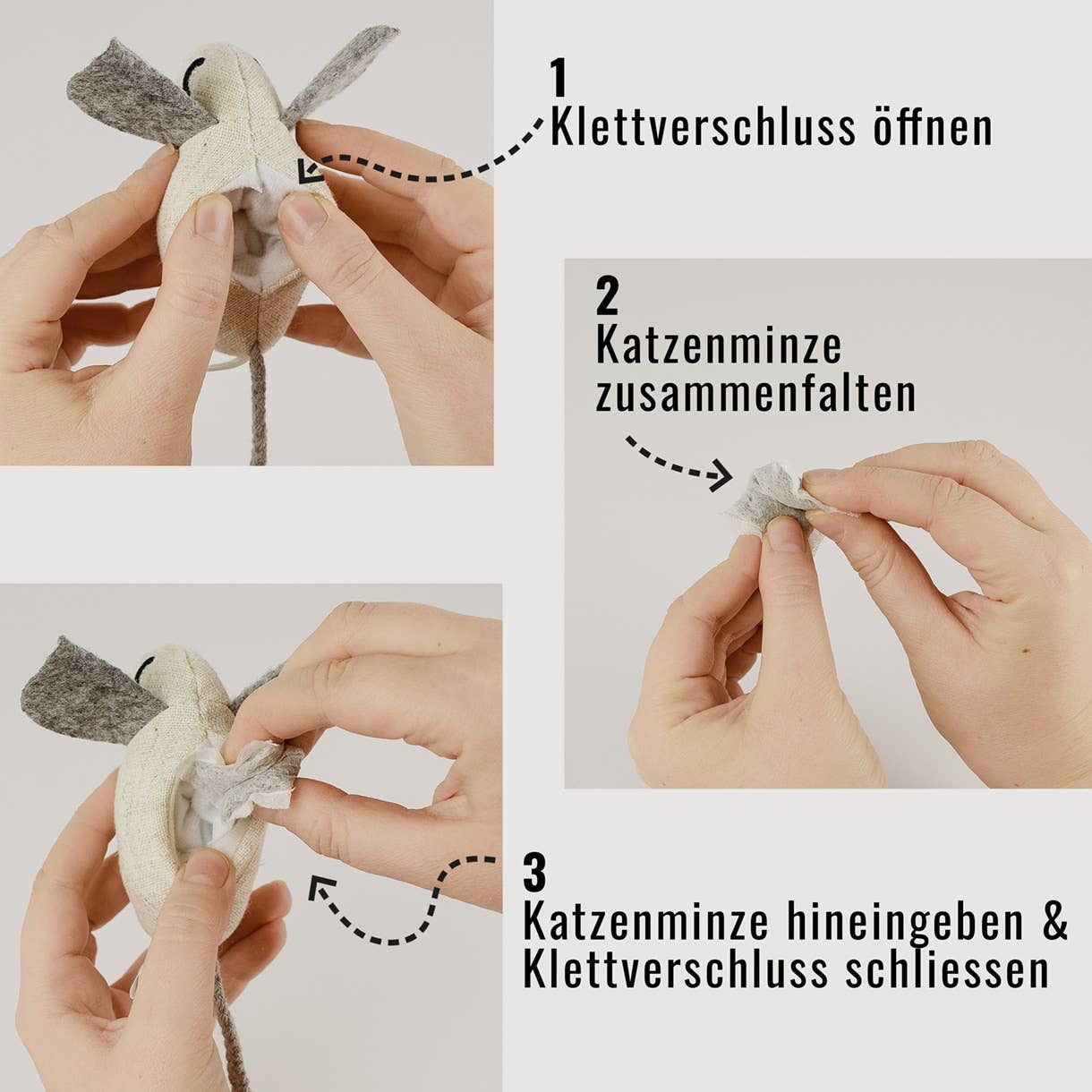 Katzenspielzeug mit Katzenminze -3er Set- inkl.Refill