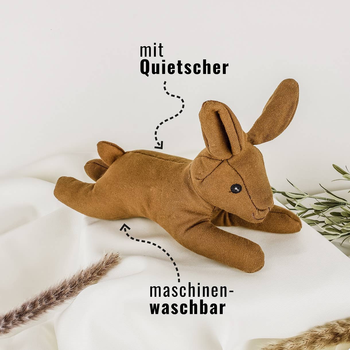 Robustes Hundespielzeug mit Quietscher - Hase Haru