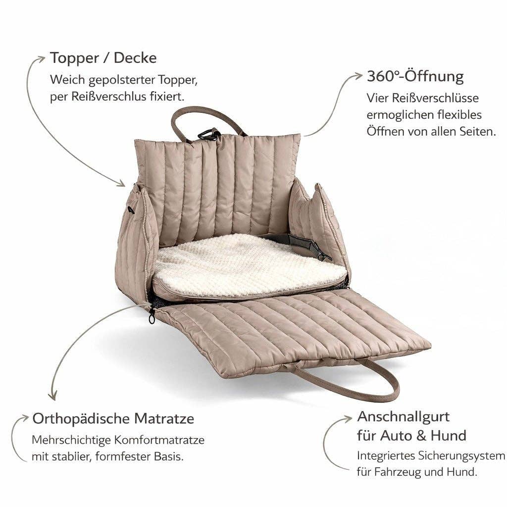 Donna 2-in-1 Hundeautositz & Hundereisetasche