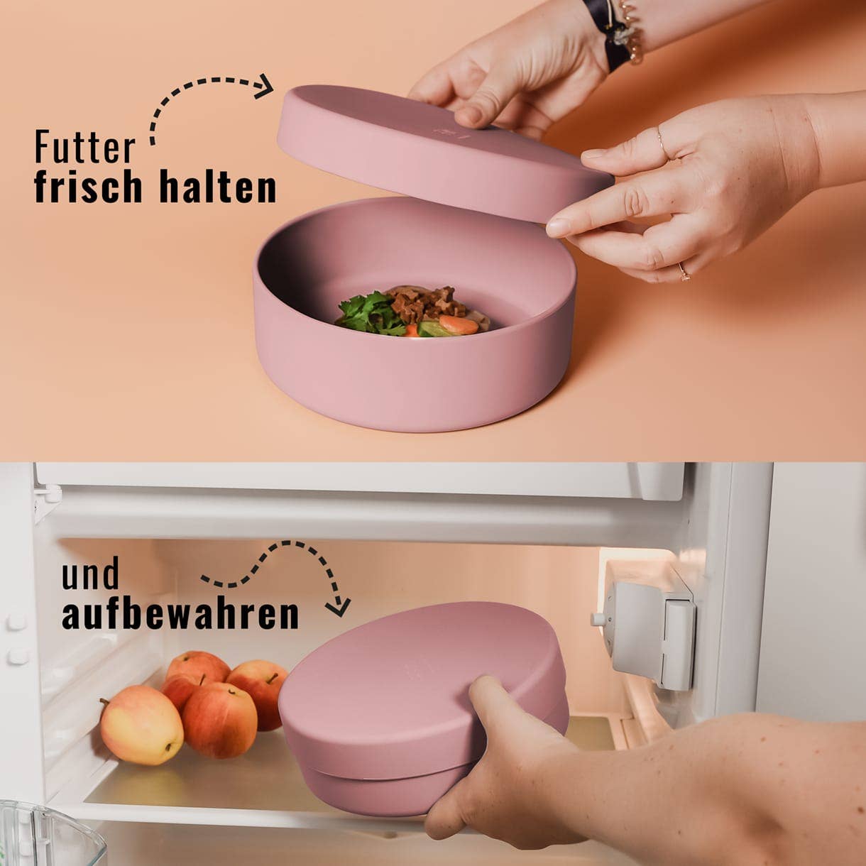 Silikon-Futternapf mit Deckel für Hunde & Katzen