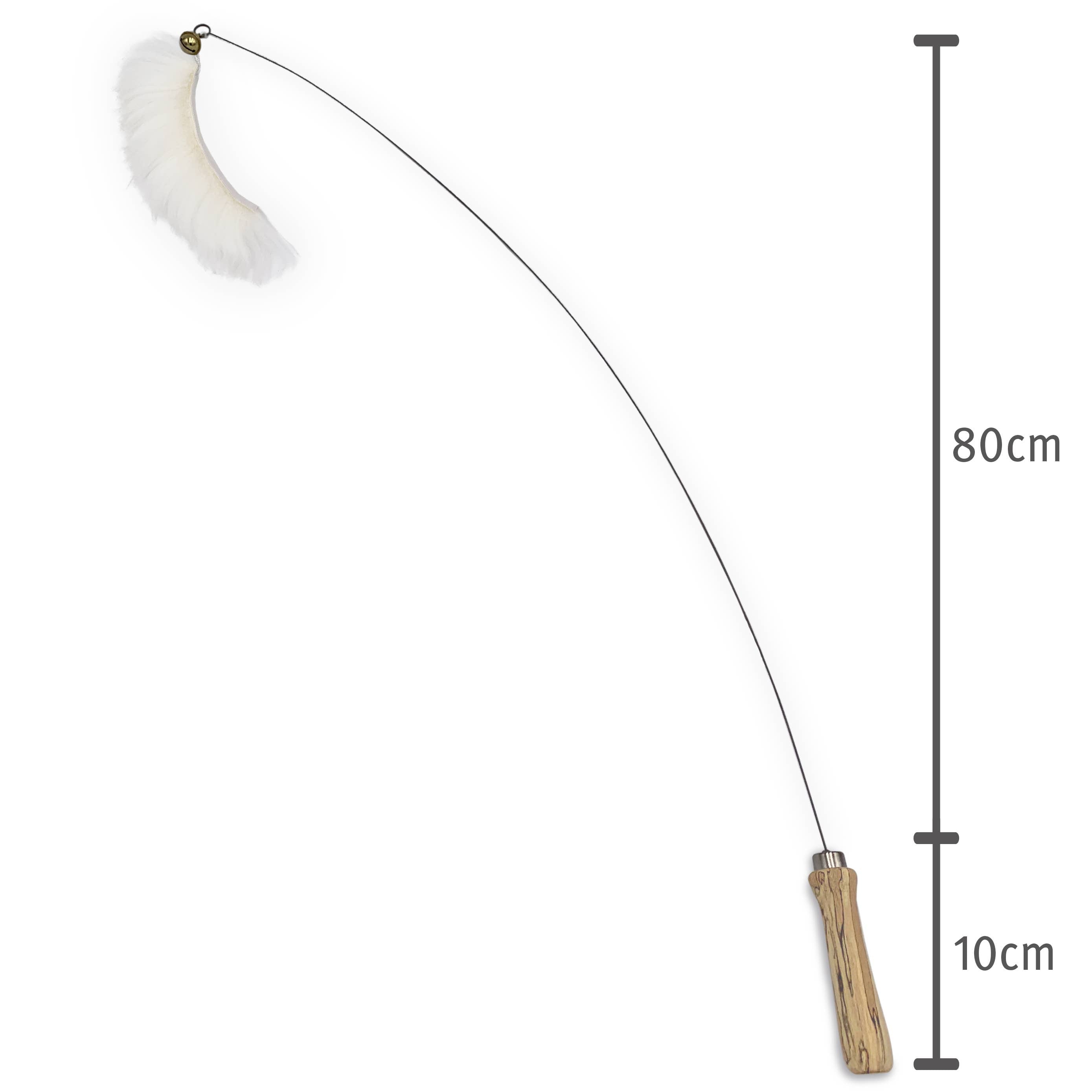 Katzenangel mit Holzgriff, Glöckchen und Anhängern