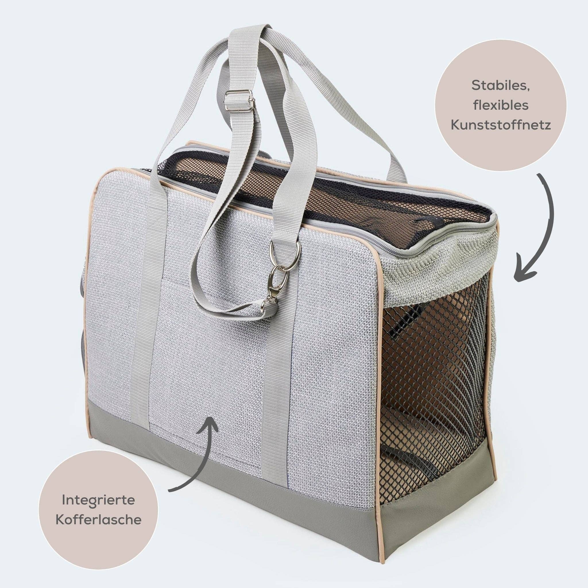 Flugtasche für Dackel und kleine Hunde mit orthopädischer Matratze