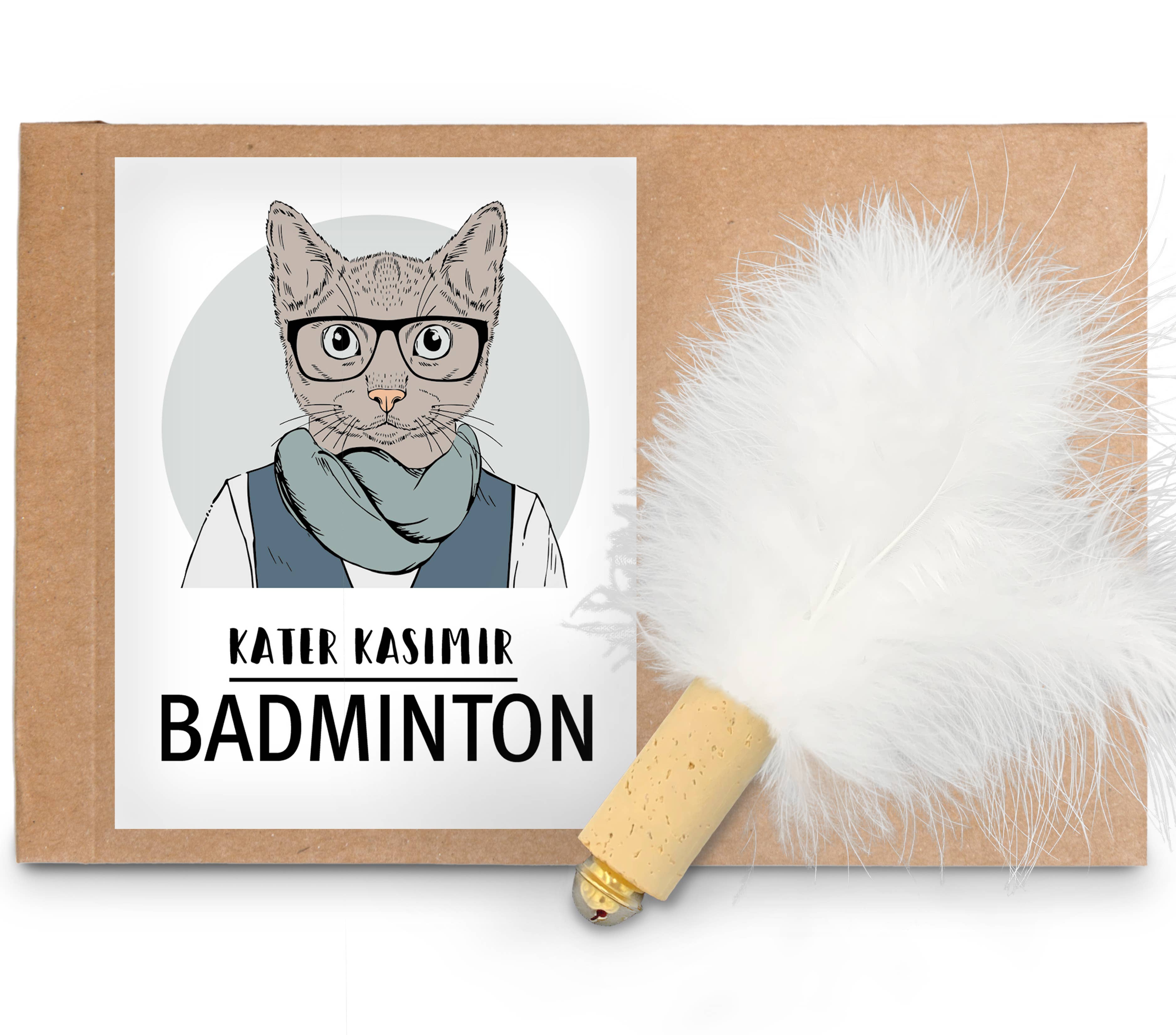 Katzenbälle aus Kork und Naturfedern