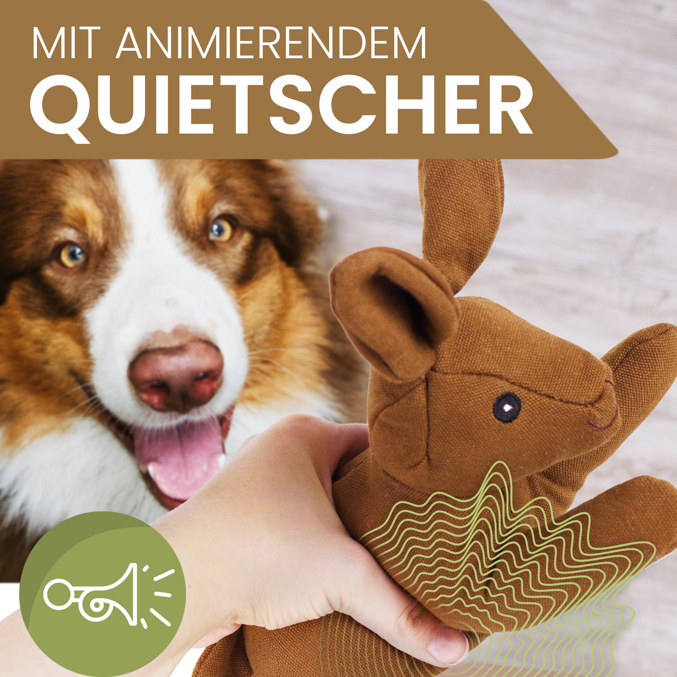 Robustes Hundespielzeug mit Quietscher - Hase Haru